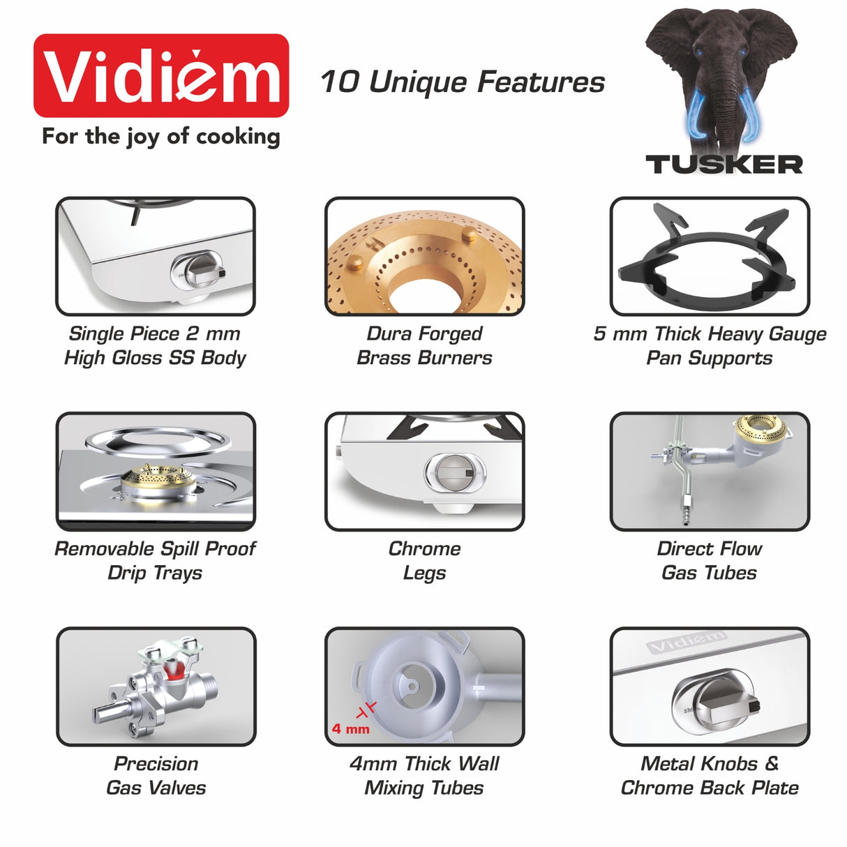 VIDIEM TUSKER 3 Burner Gas Stove - Silver_6