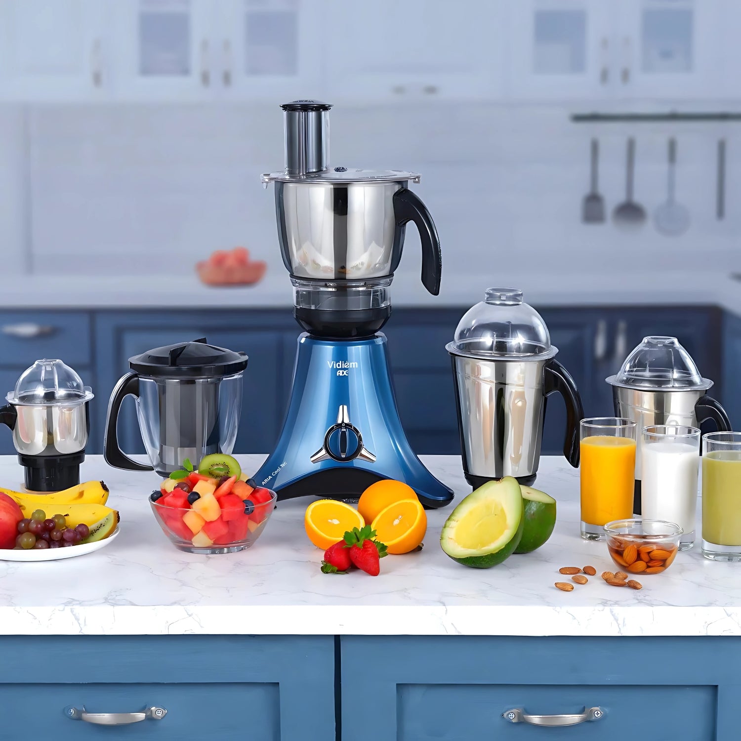 VIDIEM VSTAR ADC Azure Blue Mixer Grinder 1000 Watts  – Blue_4