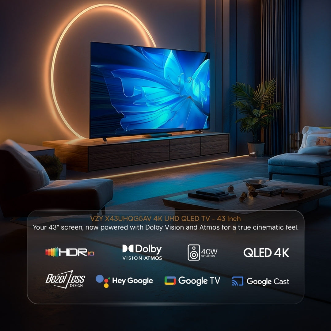 VZY X43UHQG5AV 4K UHD QLED TV - 43 Inch_Features View
