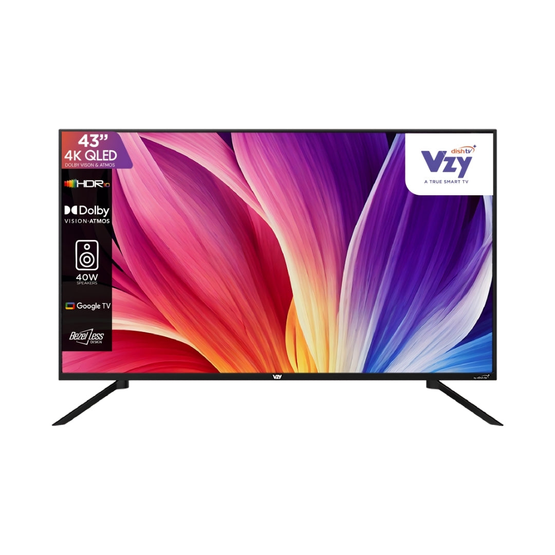 VZY X43UHQG5AV 4K UHD QLED TV - 43 Inch_Front View