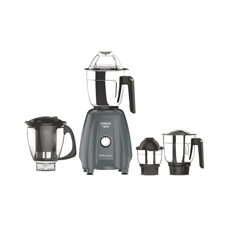 Videim Veer 650 Watts Mixer Grinder 650 Watts - Grey_Front View