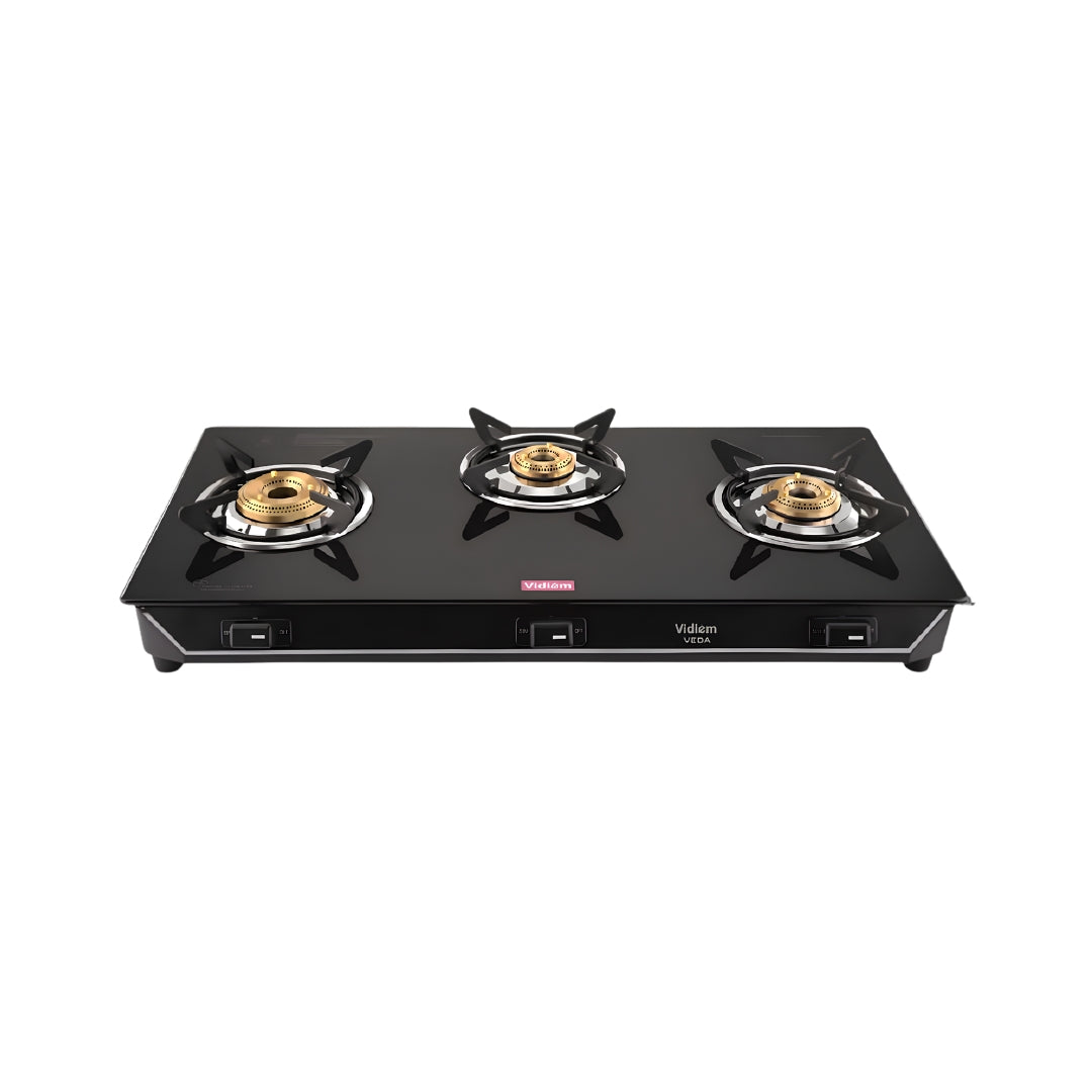 VidiemVedaGSG3309A3BurnerGlassTopManualGasStove-Black_FrontView_1