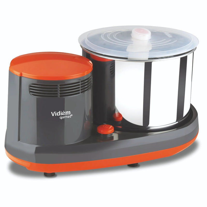 Vidiem Garnet Plus 2L Wet Grinder - Orange and Grey