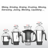 Vidiem V Star ADC 750W Mixer Grinder – 5 Jars with Master Chef Jar  Aria Cool Tec Motor  Self-Locking Jars  5-Year Motor Warranty