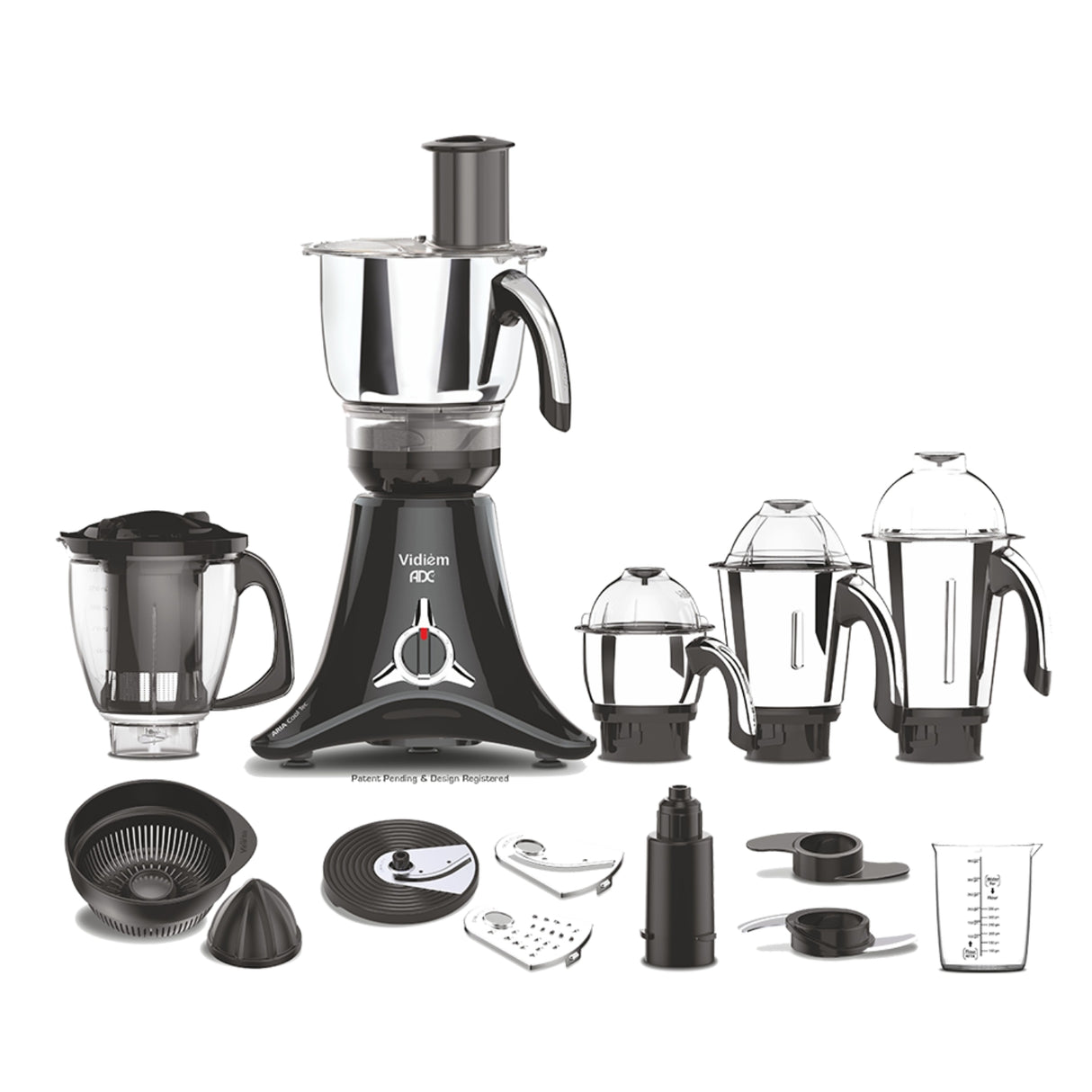 Vidiem V Star ADC 750W Mixer Grinder – 5 Jars with Master Chef Jar  Aria Cool Tec Motor  Self-Locking Jars  5-Year Motor Warranty