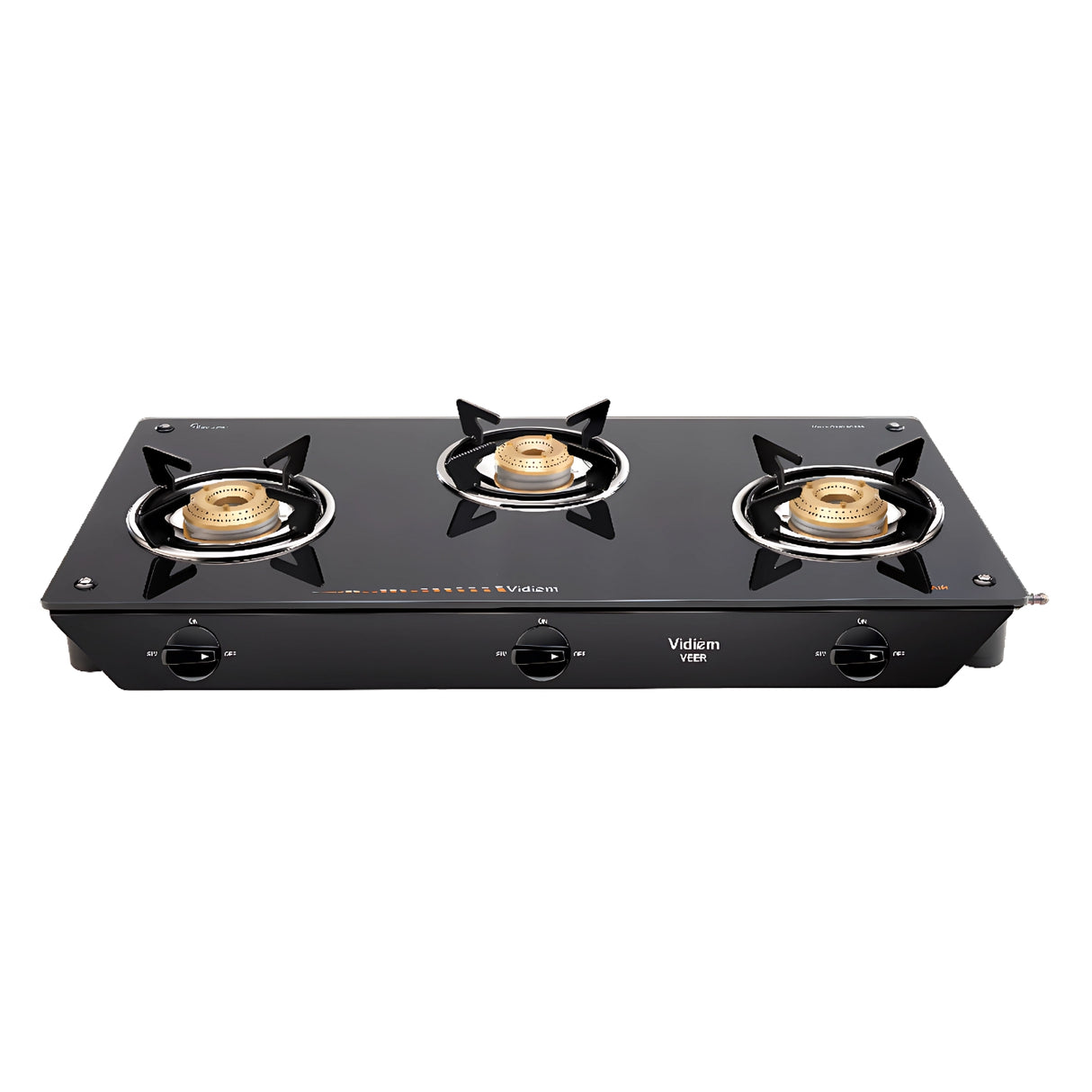Vidiem Veer 3B Gas Stove 3 Burner Cooktop - Black