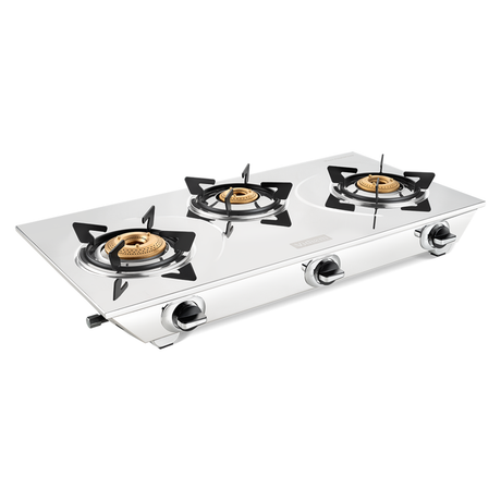 Vidiem Viva Pro 3Burner Stainless Steel Gas Stove – Silver