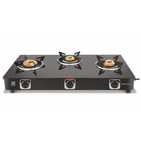 Vidiem Edge Shine 3 Burner Gas Stove – Black_1