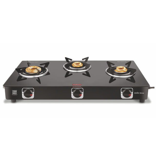 Vidiem Edge Shine 3 Burner Gas Stove – Black_1