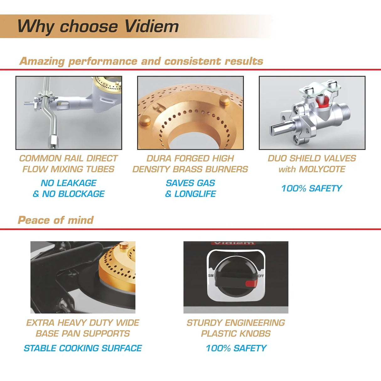 Vidiem Edge Shine 3 Burner Gas Stove – Black_2