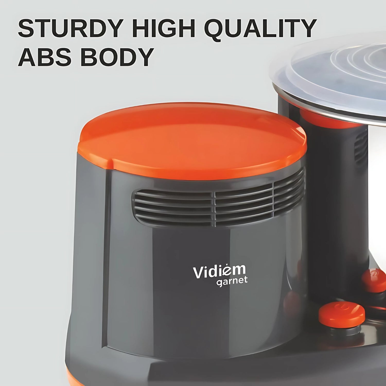 Vidiem Garnet Plus 2L Wet Grinder - Orange and Grey_4