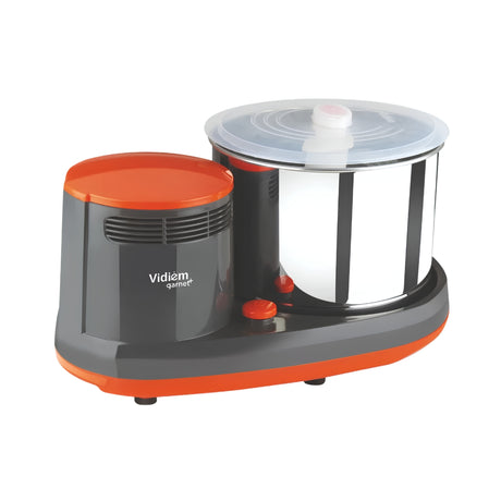 Vidiem Garnet Plus 2L Wet Grinder - Orange and Grey_Front View