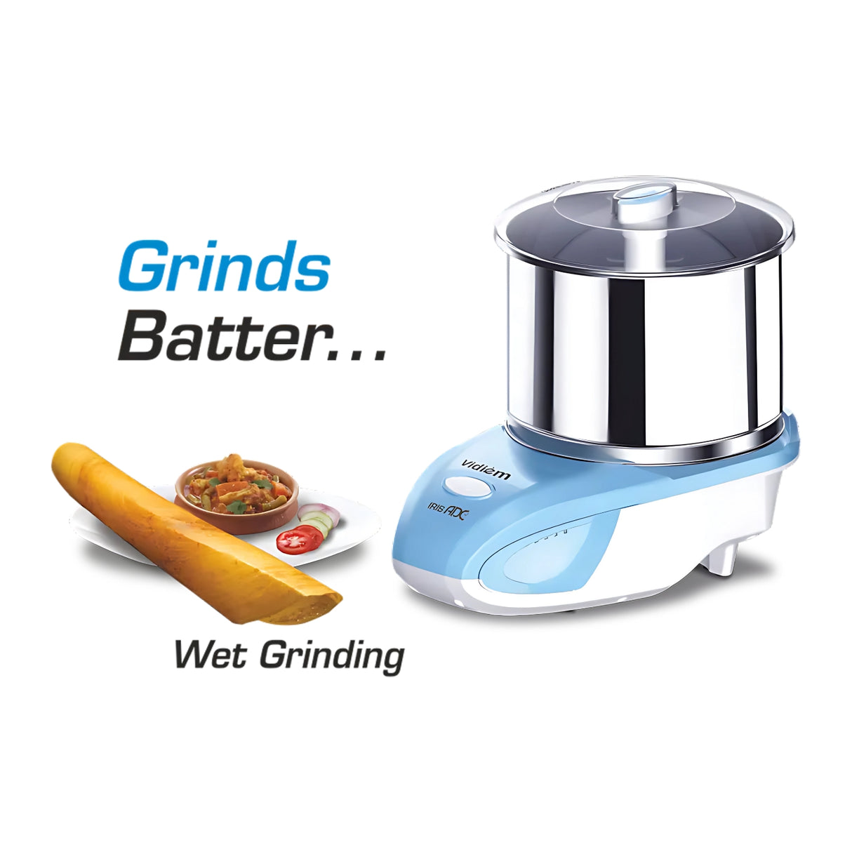 Vidiem IRIS ADC ST 2 L Wet Grinder  - White and Blue_8