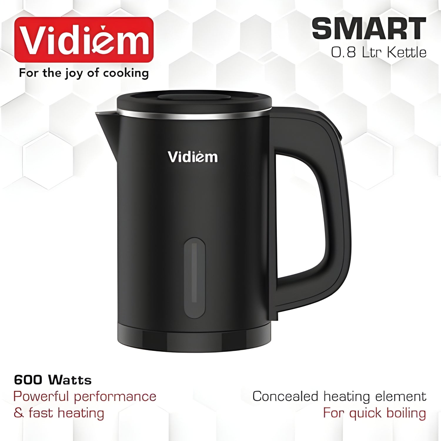 Vidiem Smart 600 W Stainless Steel Body Electric Kettle 0.8 L – Black_2