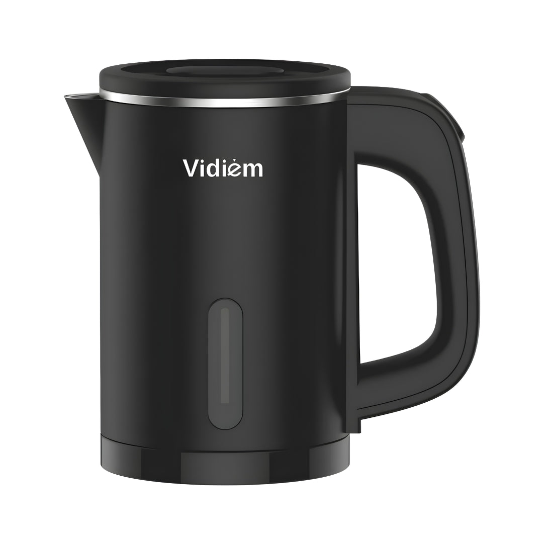 Vidiem Smart 600 Watts Stainless Steel Body Electric Kettle 0.8 L – Black_Front View