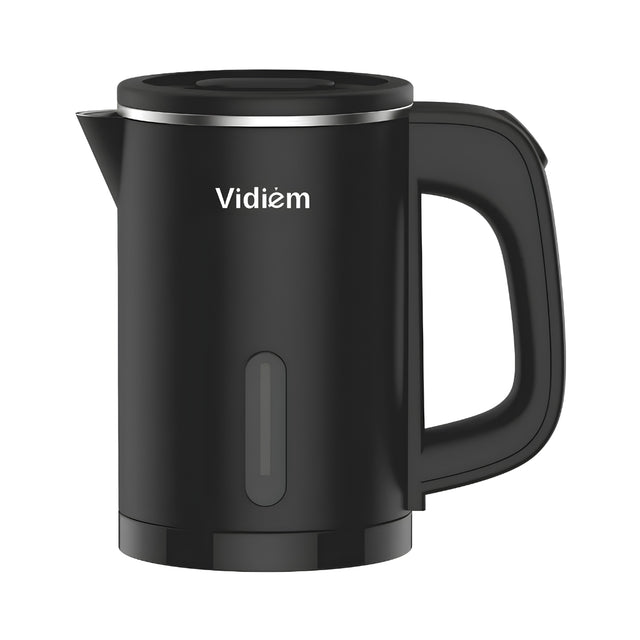 Vidiem Smart 600 Watts Stainless Steel Body Electric Kettle 0.8 L – Black_Front View