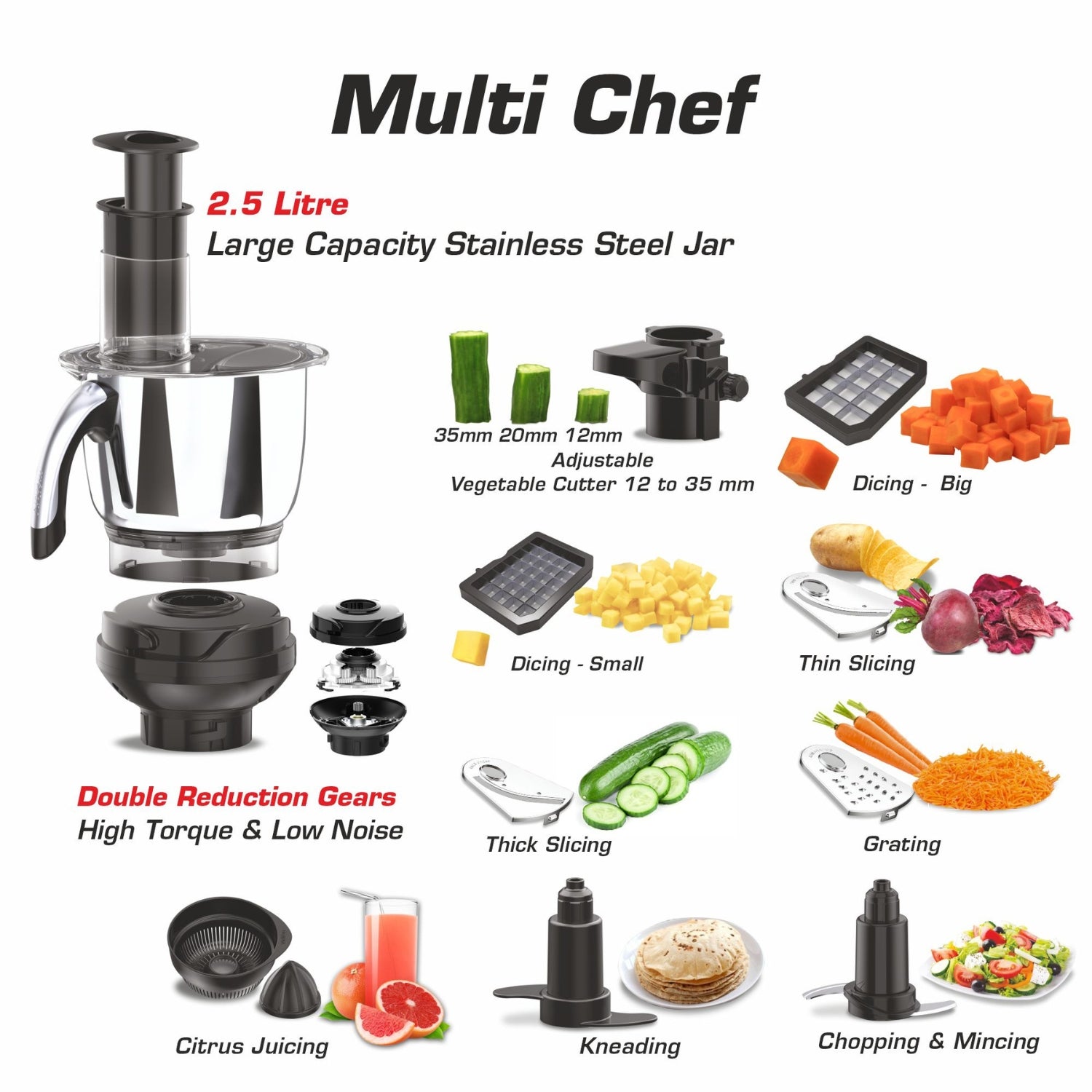 Vidiem Tusker Mixer Grinder 750 Watts - Black _4