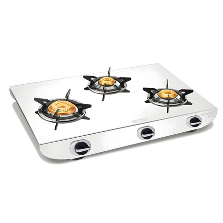 Vidiem Tusker Pulse Auto ignition 3-Burner Stainless Steel Gas Stove – Silver_1