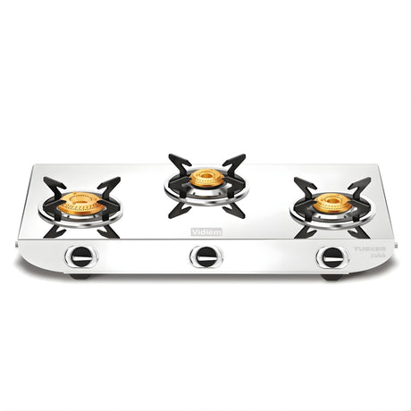 Vidiem Tusker Pulse Auto ignition 3-Burner Stainless Steel Gas Stove – Silver_2
