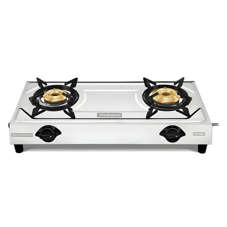 Vidiem Vector Jumbo 2-Burner Stainless Steel Gas Stove – Silver_1