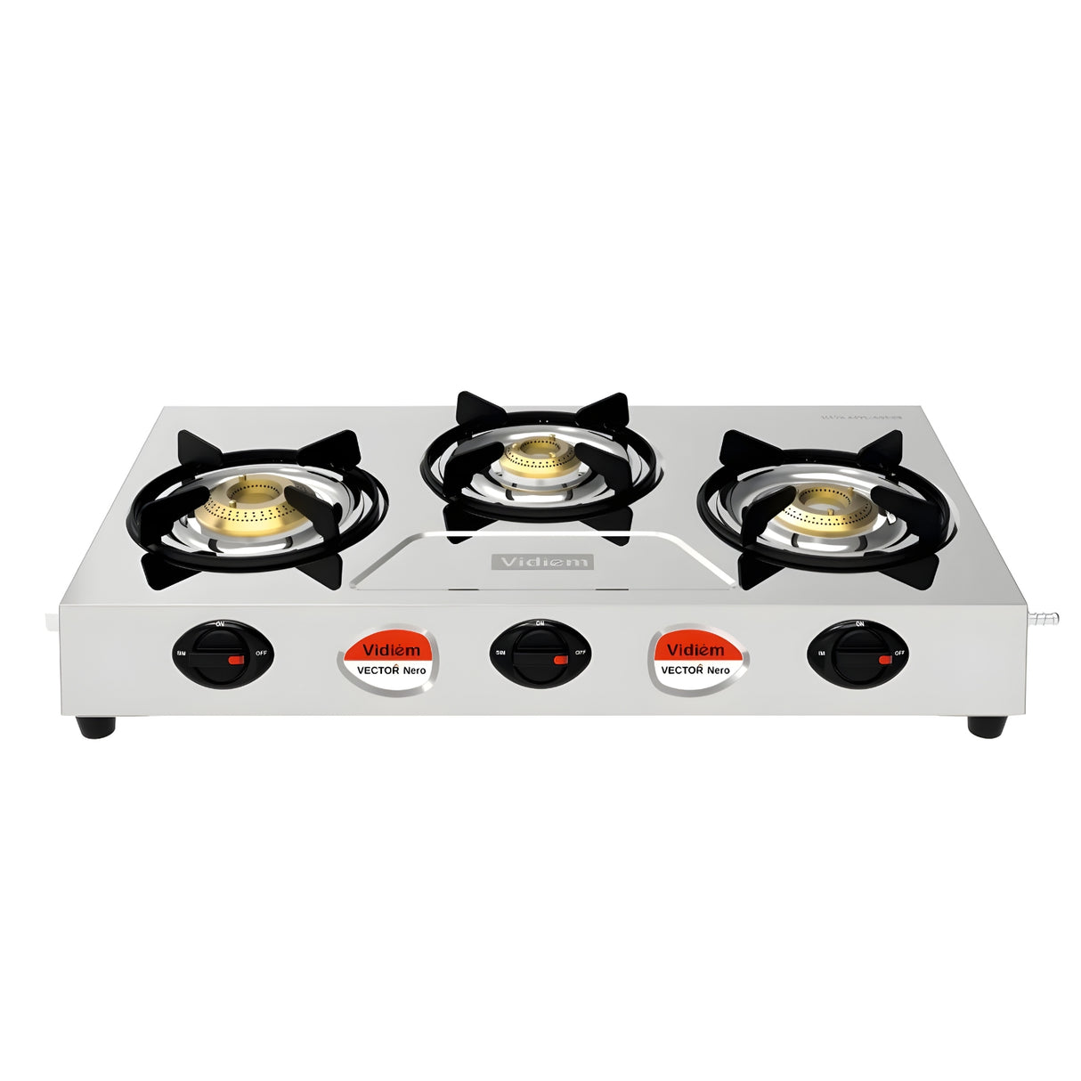 Vidiem Vector Nero 3-Burner Stainless steel Gas Stove – Silver_1