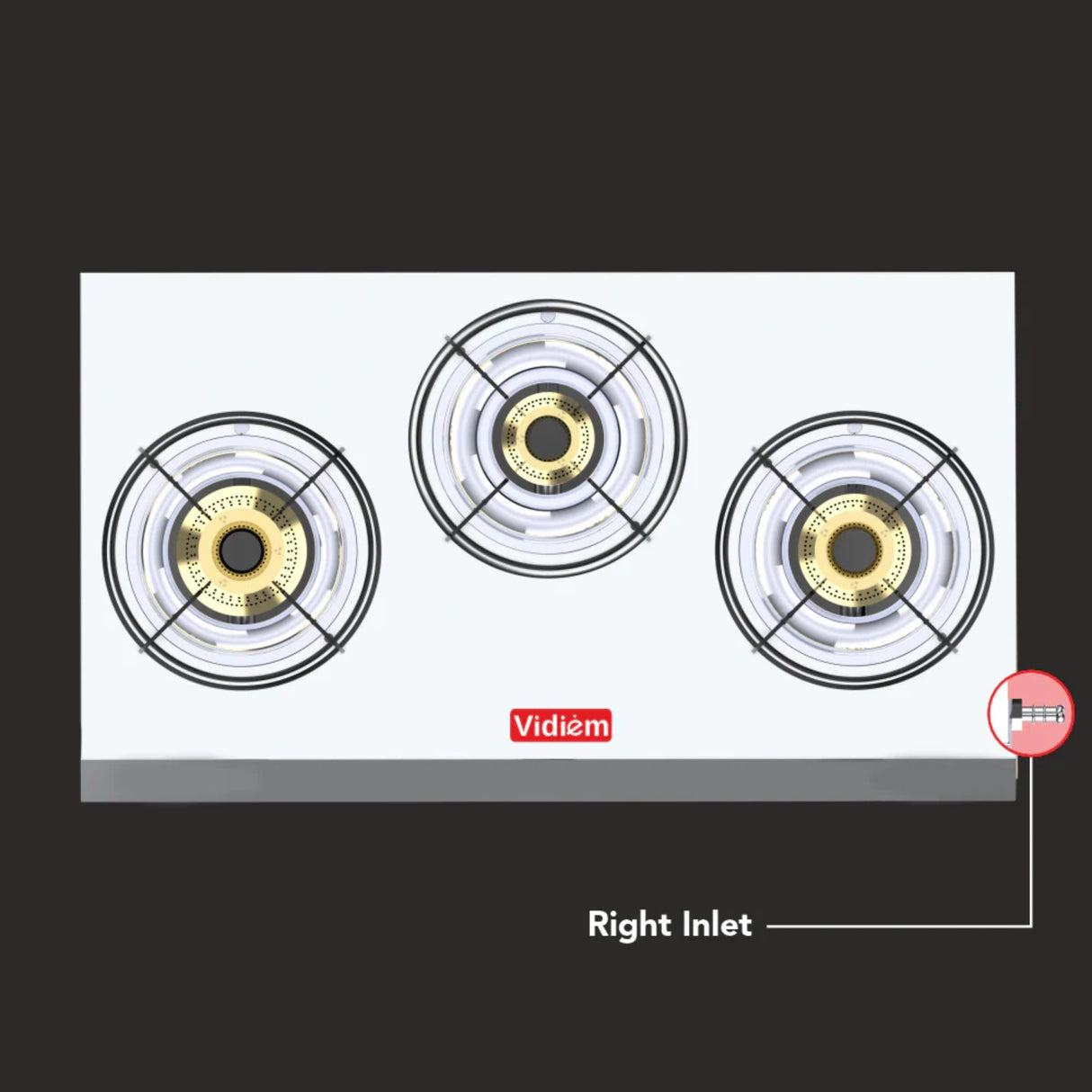 Vidiem Vector Nero 3-Burner Stainless steel Gas Stove – Silver_10