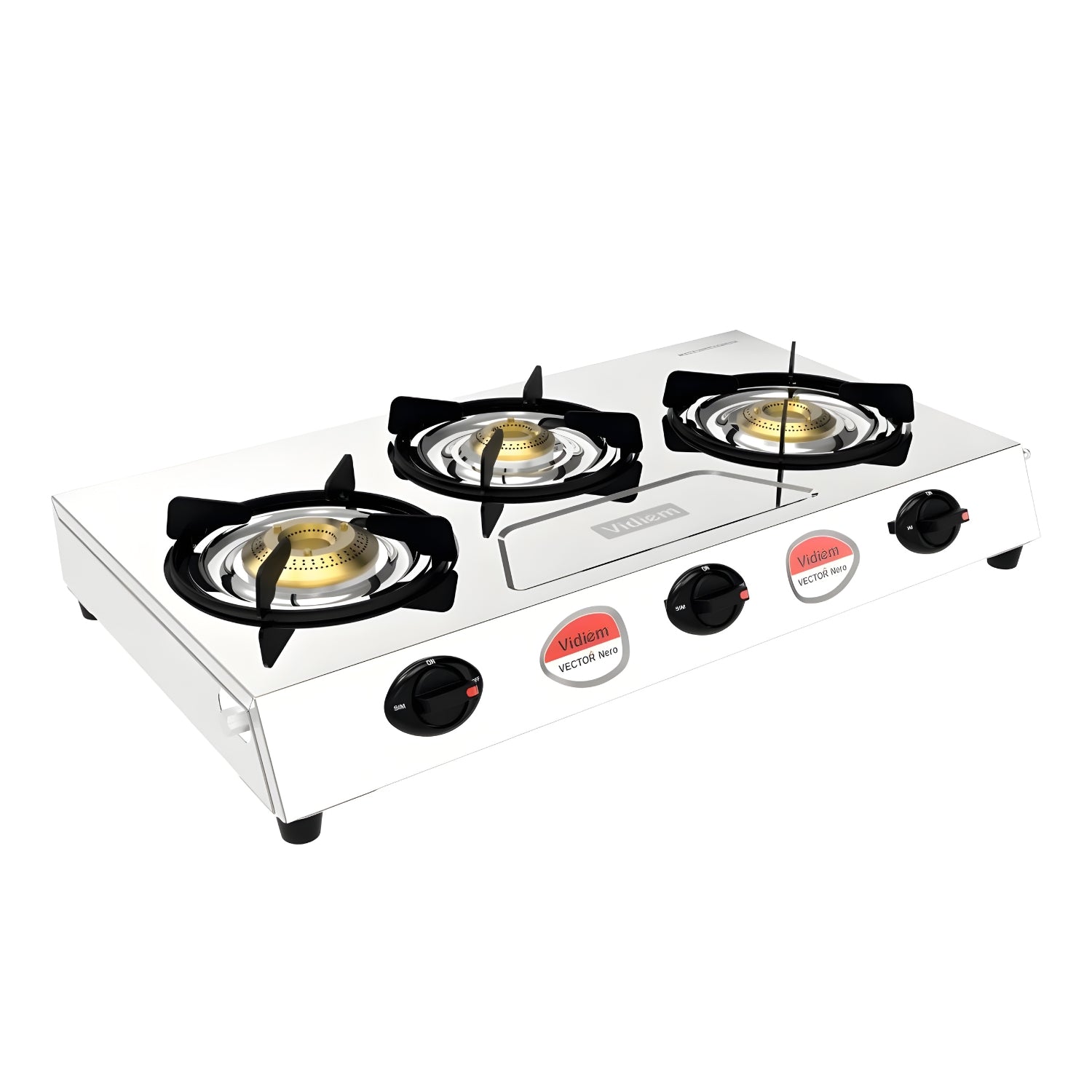 Vidiem Vector Nero 3-Burner Stainless steel Gas Stove – Silver_2