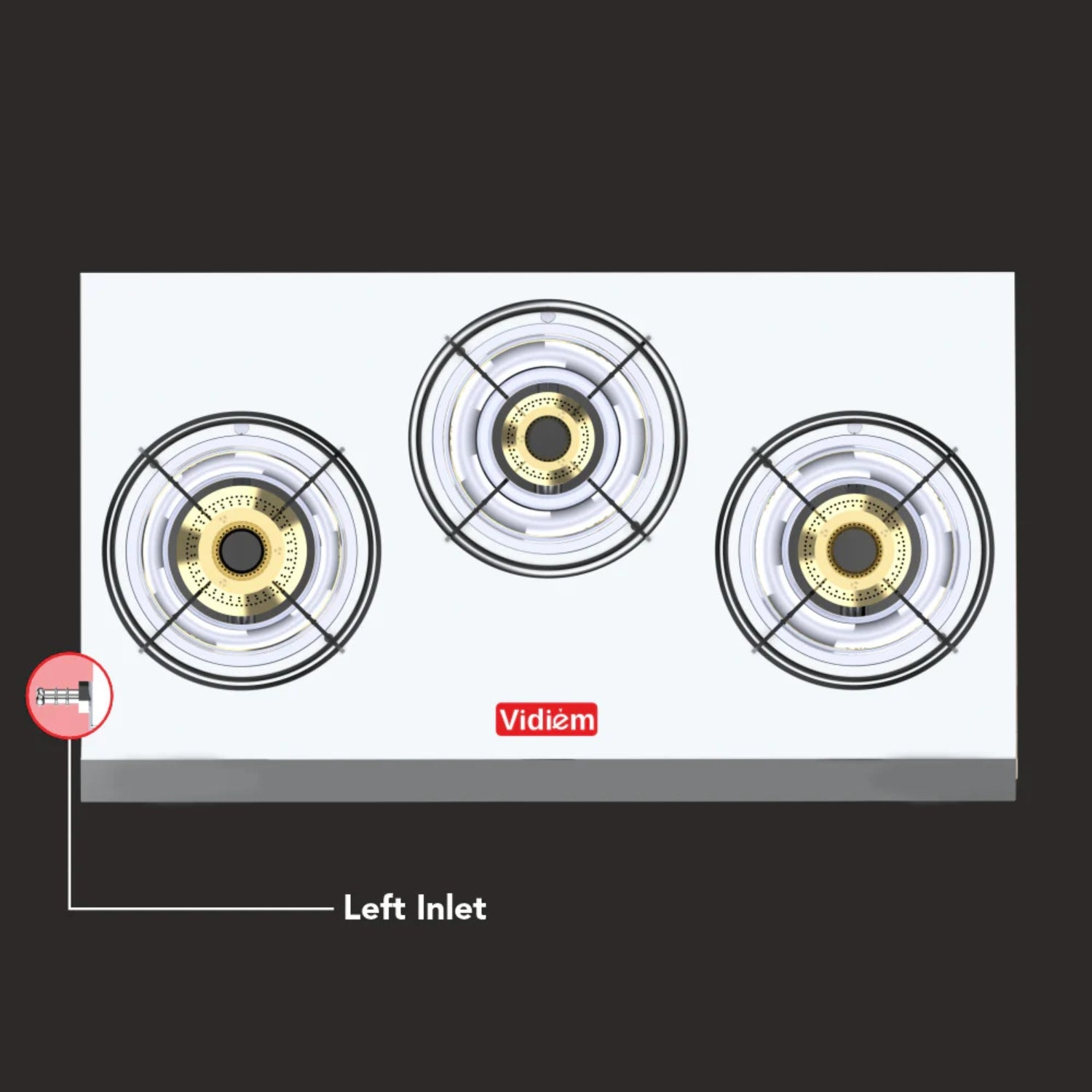 Vidiem Vector Nero 3-Burner Stainless steel Gas Stove – Silver_9