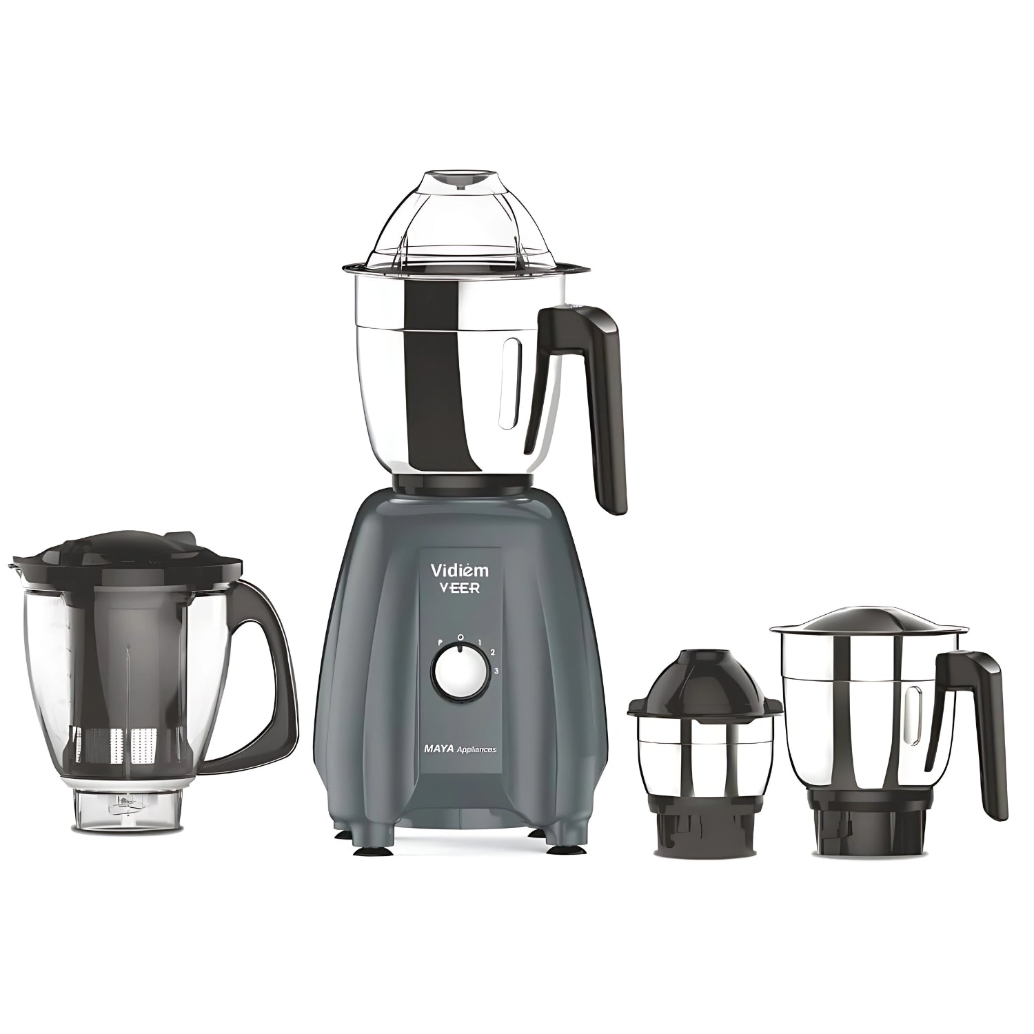 Vidiem Veer 650W Mixer Grinder – 3 Stainless Steel Jars Durable ABS Body  Powerful & Compact Mixie_1