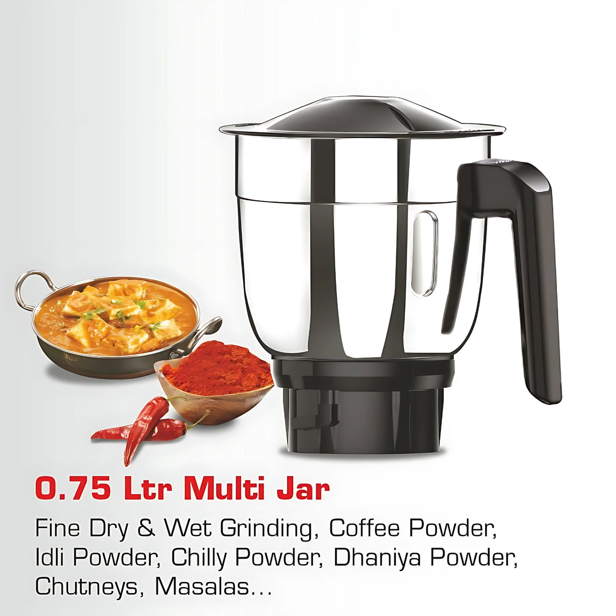 Vidiem Veer 650W Mixer Grinder – 3 Stainless Steel Jars Durable ABS Body  Powerful & Compact Mixie_3