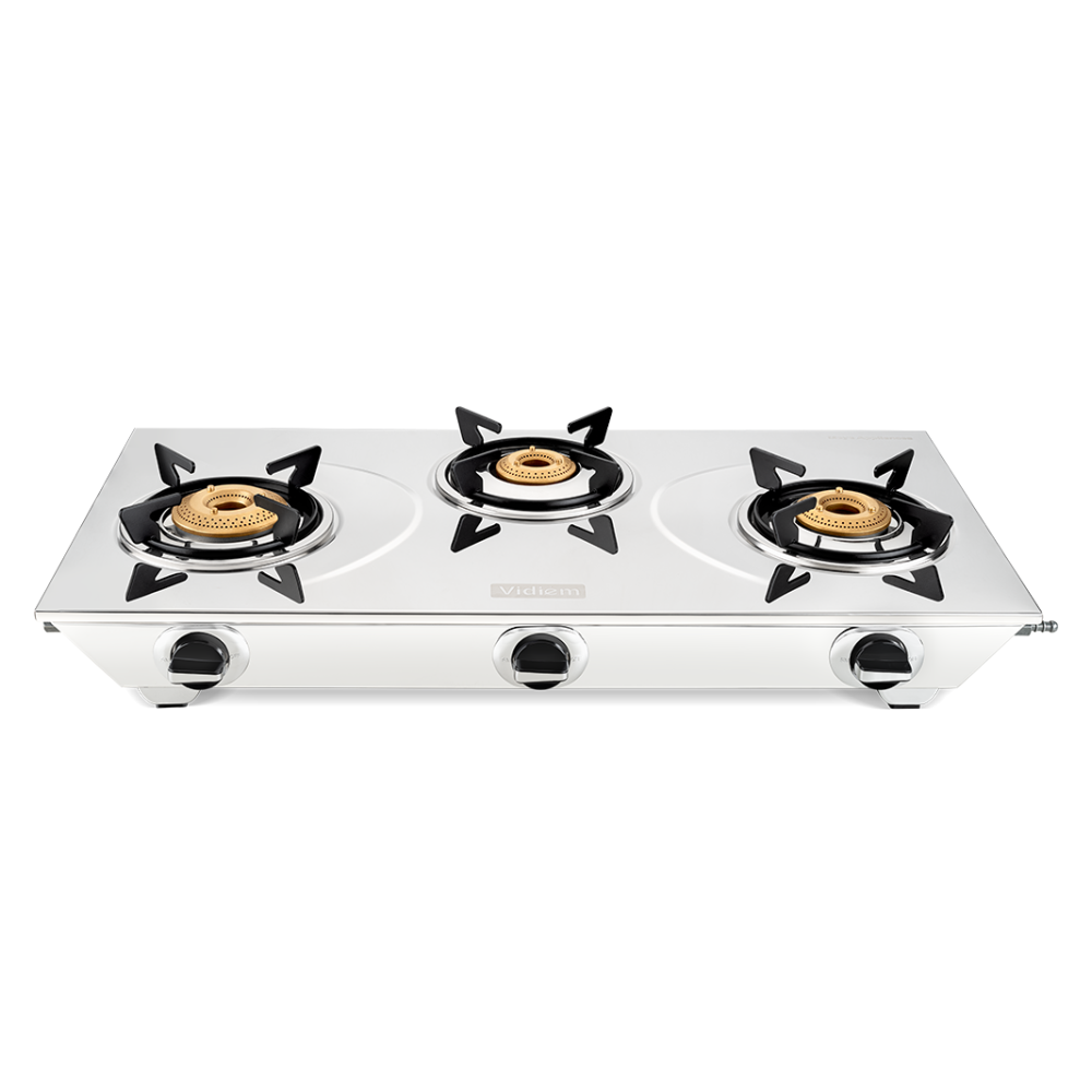 Vidiem Viva Pro 3Burner Stainless Steel Gas Stove – Silver_1