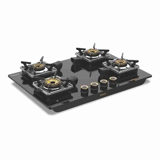 Vidiem Vogue 4 Burner Gas Stove – Black_1