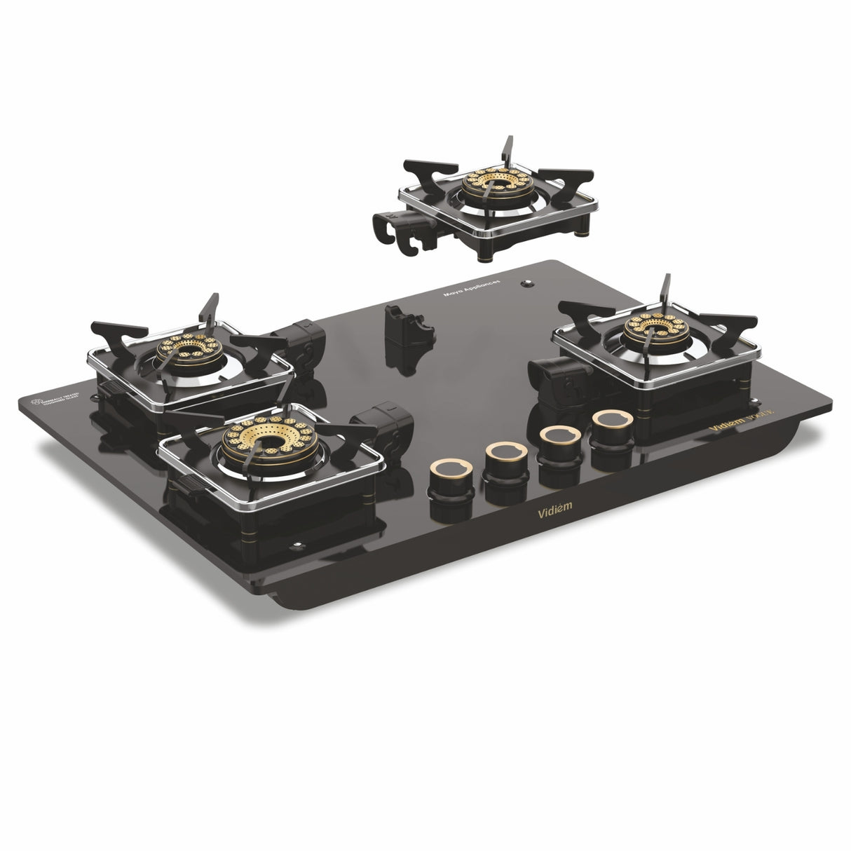 Vidiem Vogue 4 Burner Gas Stove – Black_2
