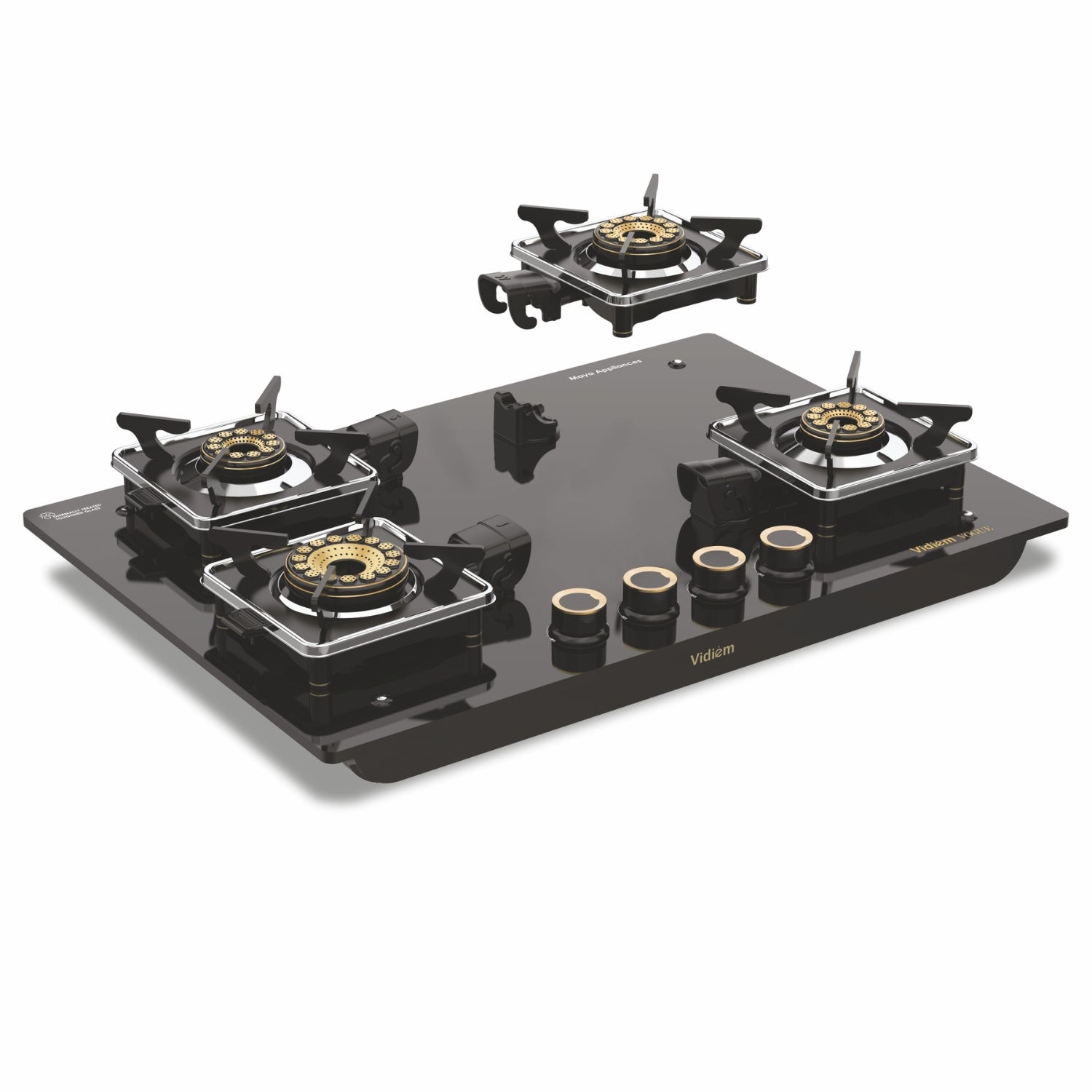 Vidiem Vogue 4 Burner Gas Stove – Black_2