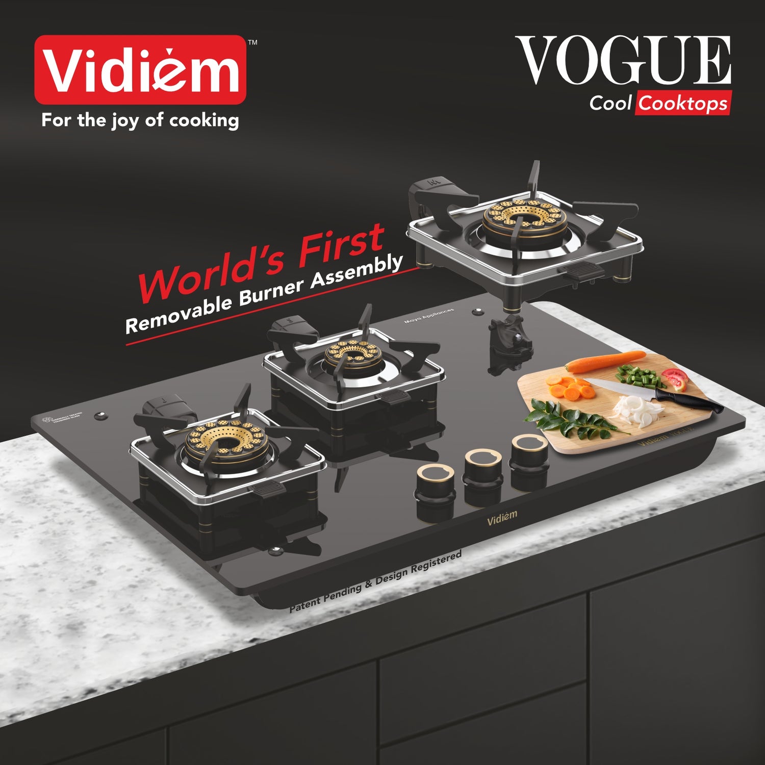Vidiem Vogue GT 3Burner Gas Stove – Black_3