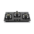 Vidiem Vogue V1 3Burner 10 mm Toughened Glass Burner Gas Cooktop - Black_1