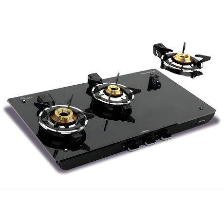 Vidiem Vogue Vesta 3-Burner Glass Top Gas Stove – Black_2