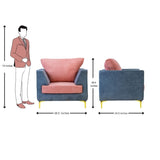 Vienna Fabric Sofa 1-Seater - Blue