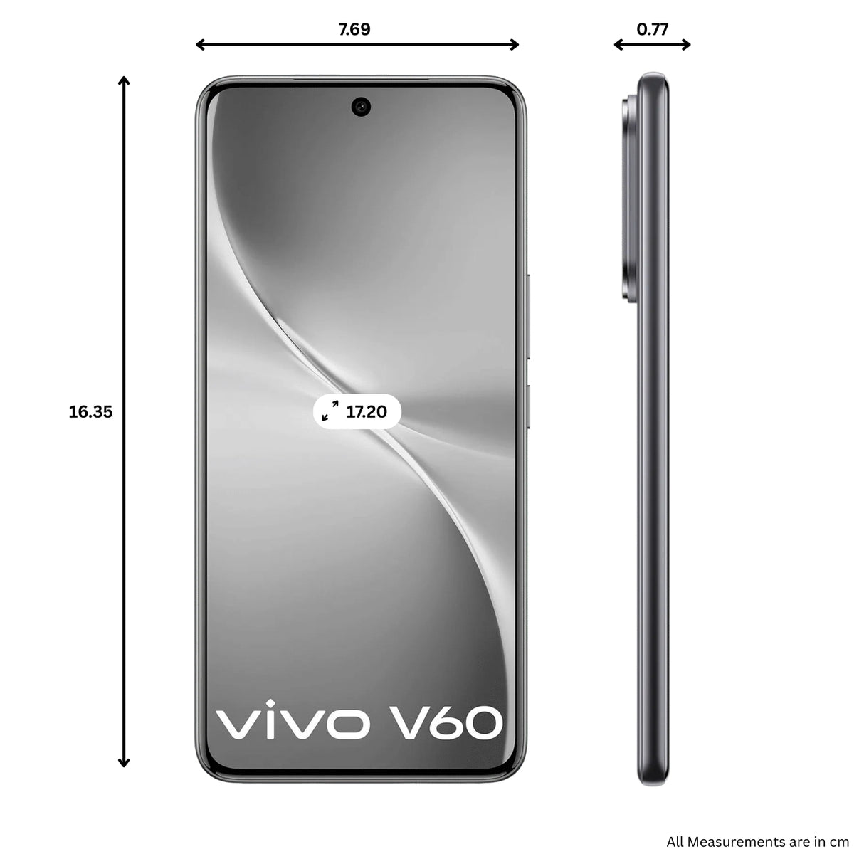 Vivo V60 5G (8/256 GB, Mist Grey)