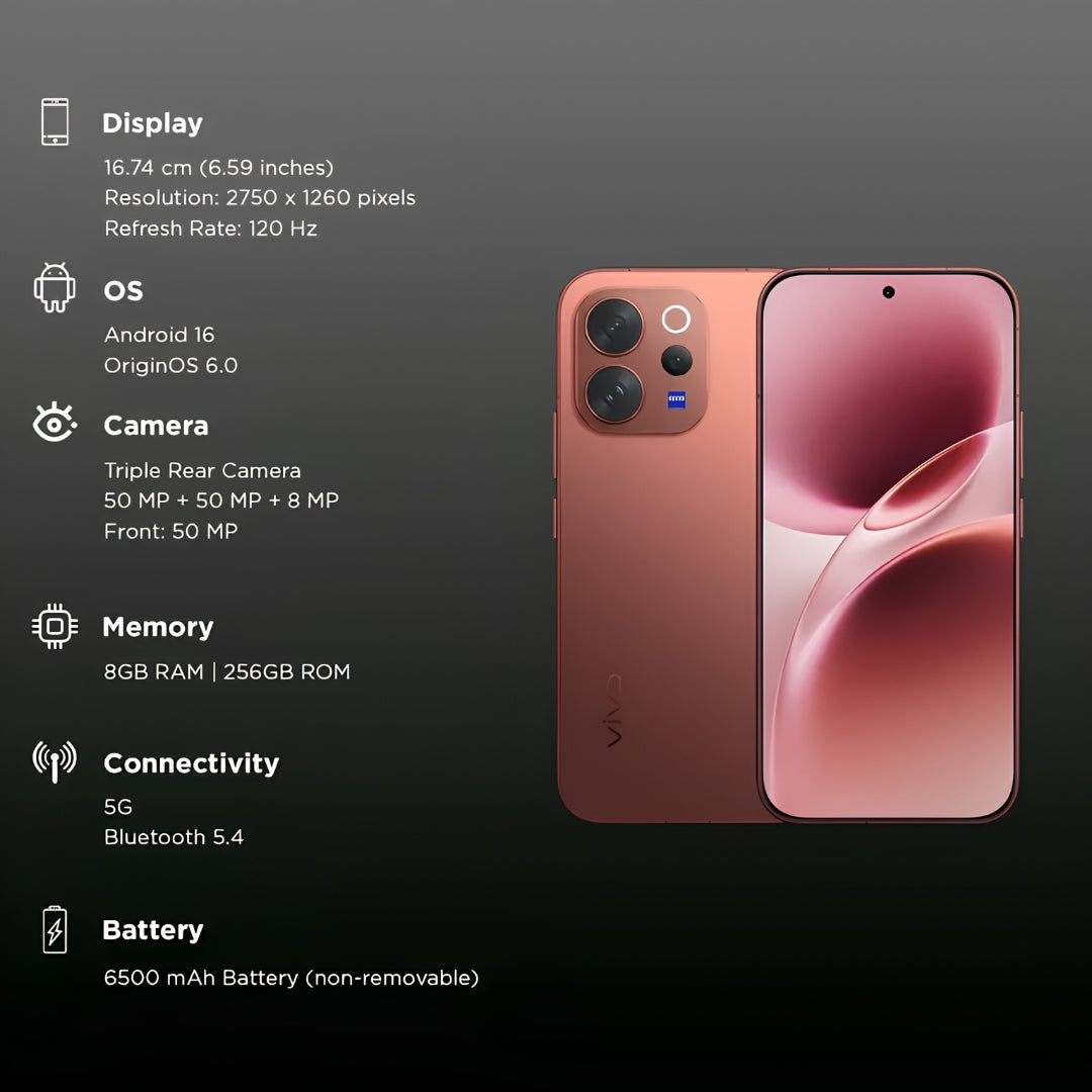 Vivo V70 5G (8_256GB Passion Red)_Features view