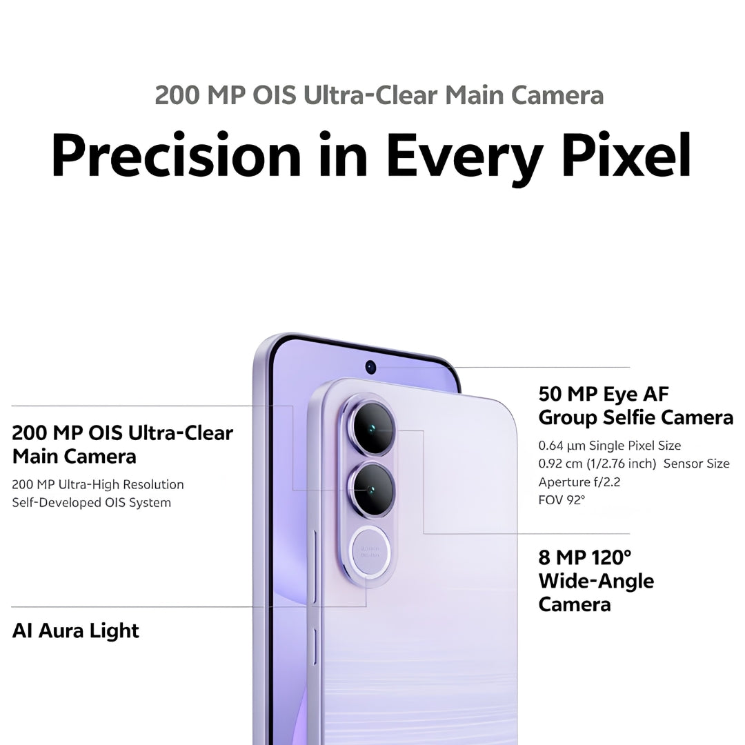 Vivo V70 FE 5G (8 _256 GB Northern Lights Purple Features View _2