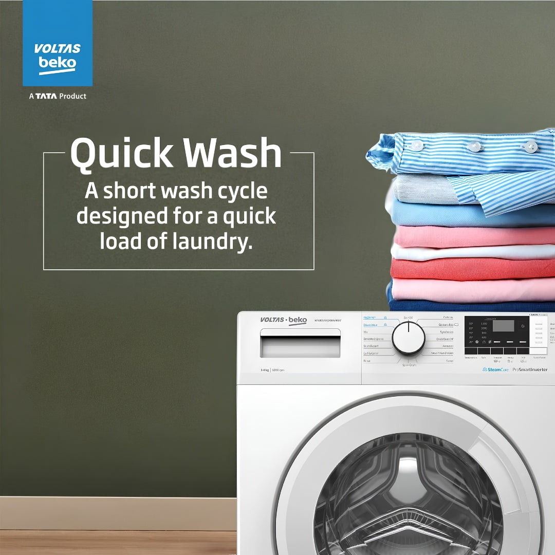 Volats Beko WFL8012B7JVBKA Front Load Washing Machine 8 Kg - White_Feature_6