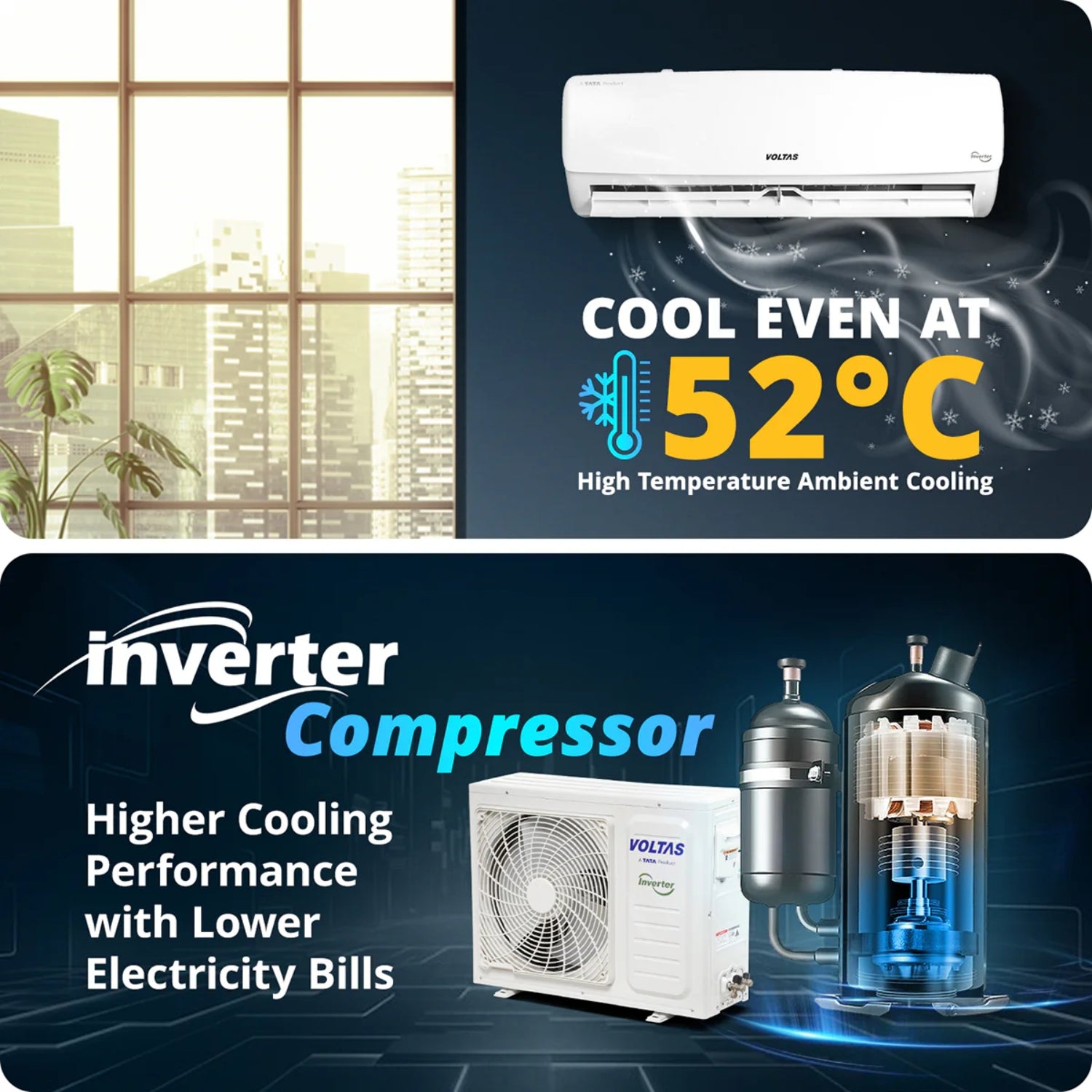 Voltas 123 Vectra Elegant Inverter Split Air Conditioner 1 Ton - White_7