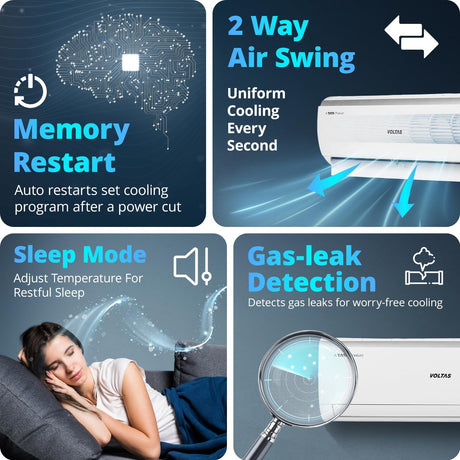 Voltas 243V Vectra Elite Inverter Split Air Conditioner 2 Ton - White_2