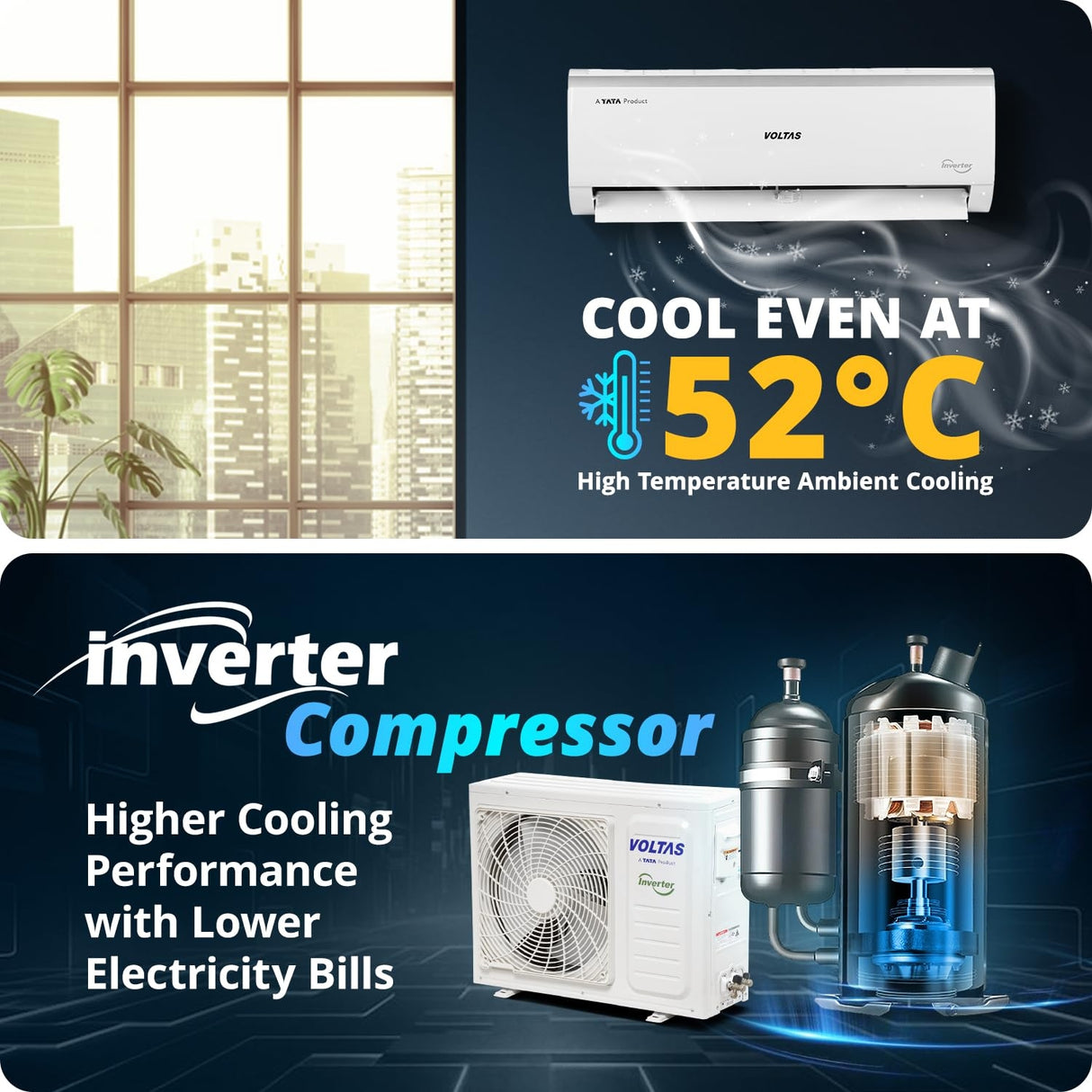 Voltas 243V Vectra Elite Inverter Split Air Conditioner 2 Ton - White_5