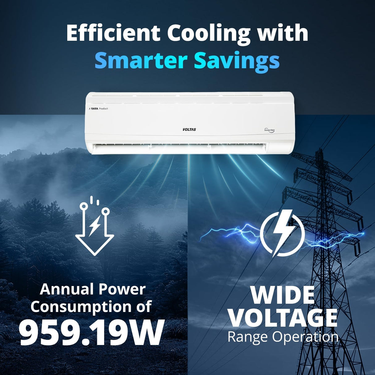 Voltas 245 Vectra Plus Inverter Split Air Conditioner 2 ton - White_5