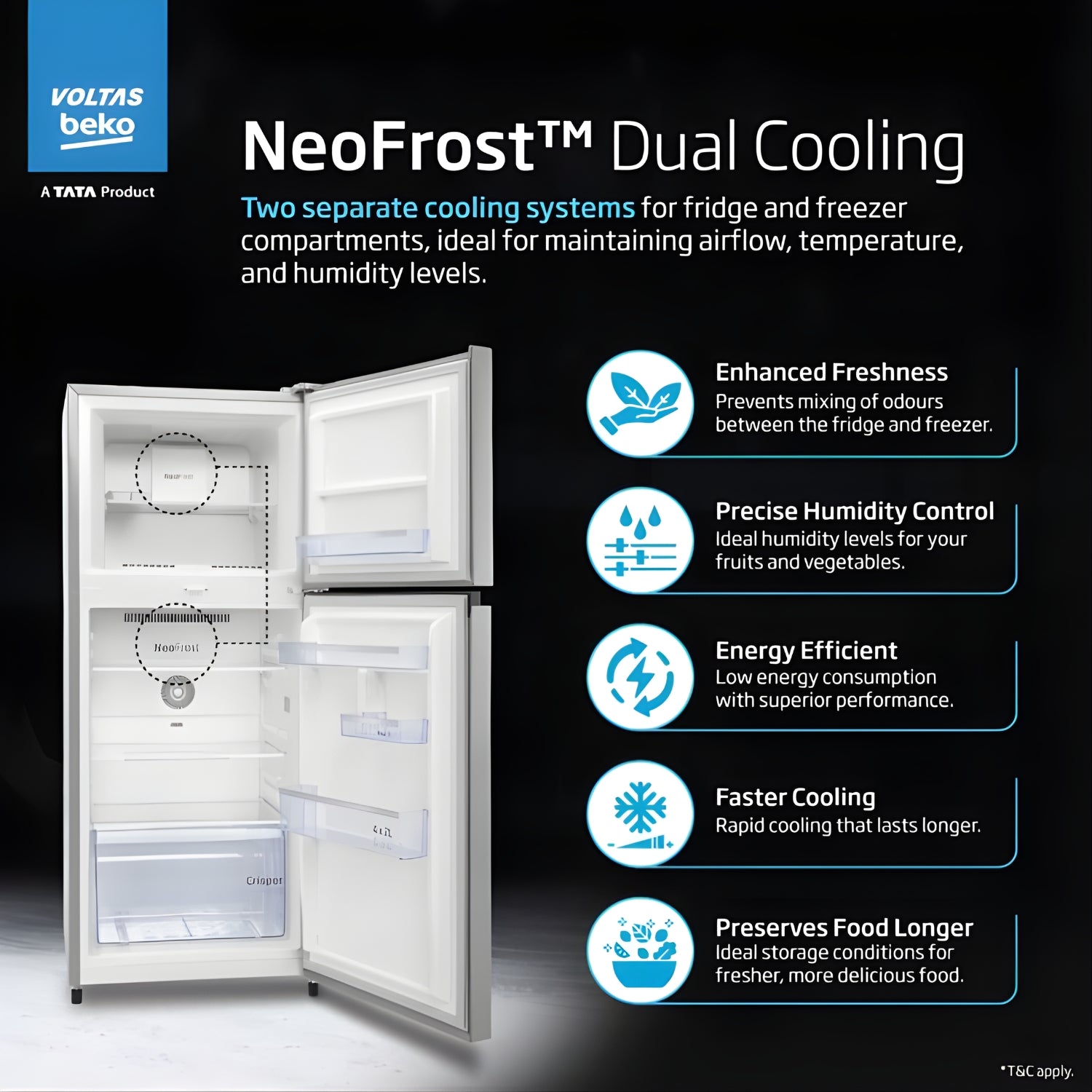 Voltas Beko RFF315D WPV300RMWD 1100935  268L 2-Star Frost-Free Double Door Refrigerator - Moonlight Wine_9