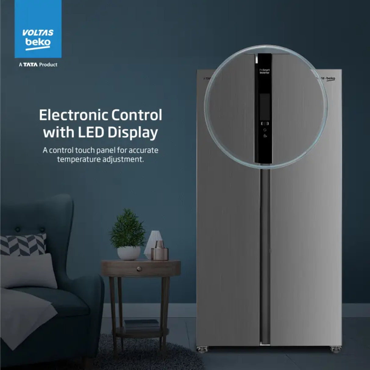 Voltas Beko RSB495/FPV300RXID 1101019 4 Star 472 L Side by Side Refrigerator – Inox Steel_12