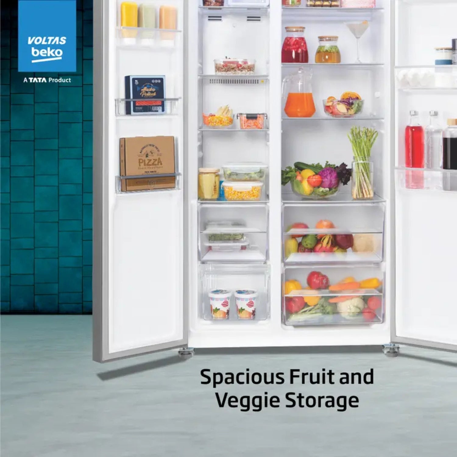 Voltas Beko RSB495/FPV300RXID 1101019 4 Star 472 L Side by Side Refrigerator – Inox Steel_6