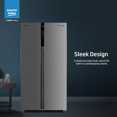 Voltas Beko RSB585/FPV300RXID 1101020 4 Star  563 L Side by Side Refrigerator – Inox Steel_2